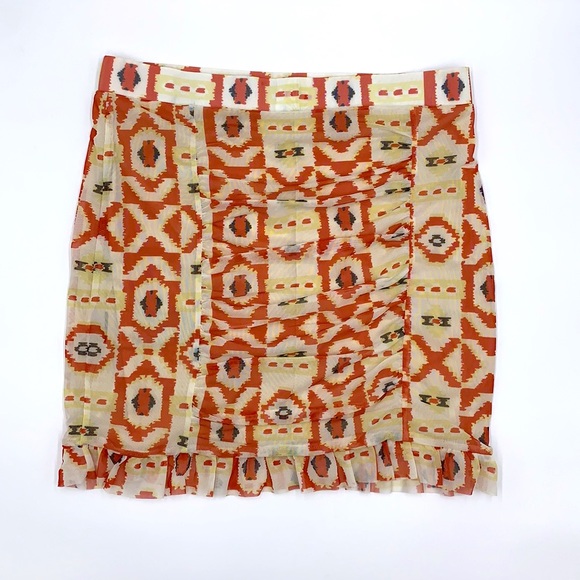 Free People Romi Ruched Mesh Skirt Size Large - Picture 12 of 13